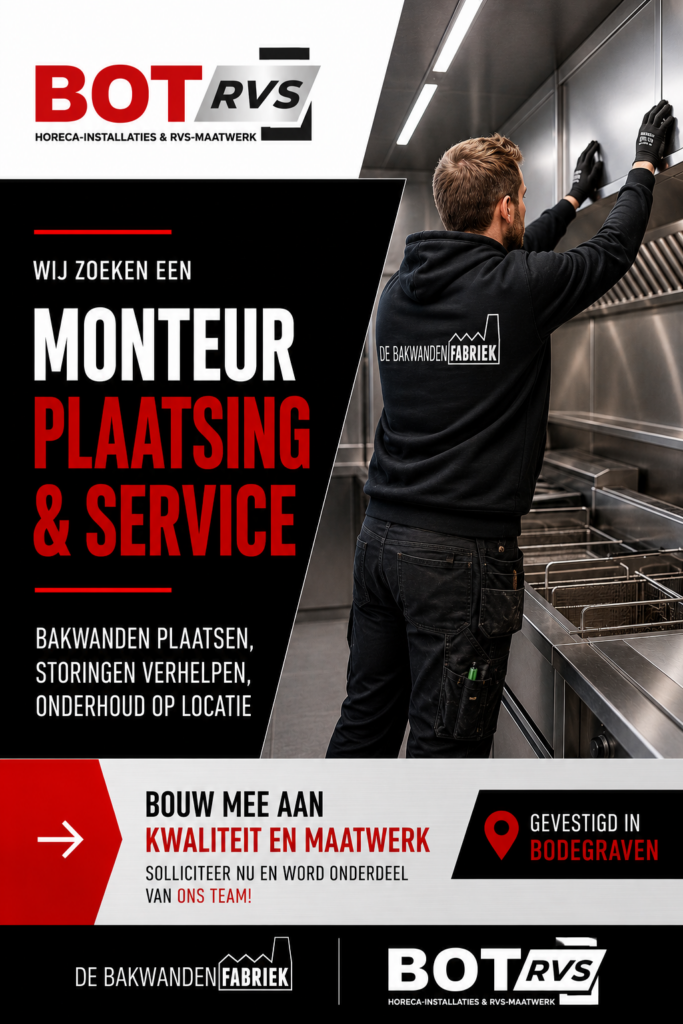 Vacature Monteur Plaatsing & Service bij BOT RVS en De Bakwandenfabriek in Bodegraven